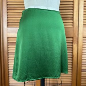 Reformation Green Silk Skirt